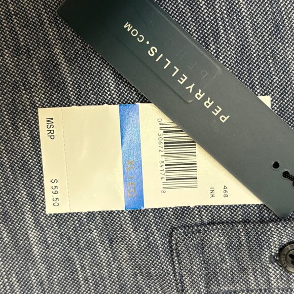 Perry Ellis Polo Shirt Mens Size XL Blue Short Sleeve Pullover Classic Preppy - Picture 6 of 9